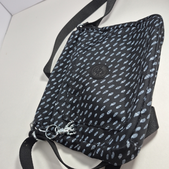 Kiplings Sebastian Ultimate Dots Rasp Dream Black Crossbody Purse - Picture 2 of 10